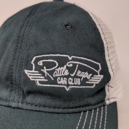 District Men's Rattle Traps Car Club Mesh Back Hat Black White Embroidered Logo