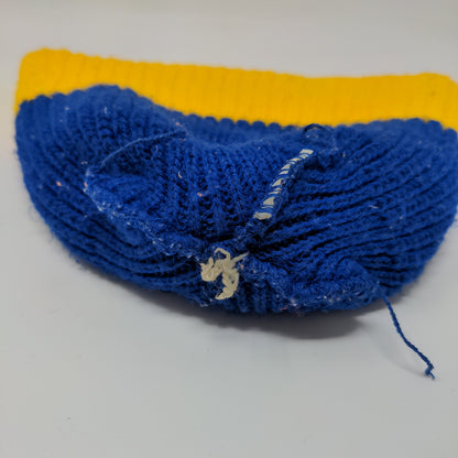 UCLA Bruins Beanie Hat Embroidered Logo Blue Yellow Pom Pom Knit