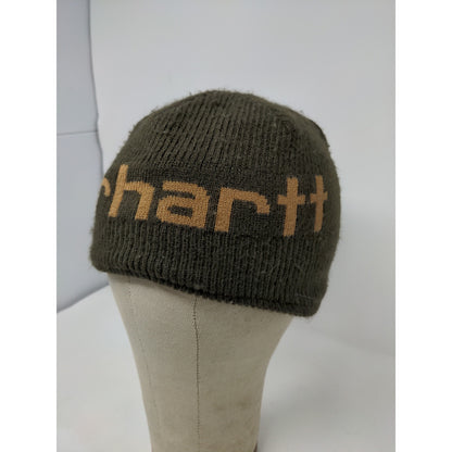 Youth Carhartt OSFM Knit Beanie Hat Spell Out Green Soft Warm