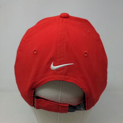 Nike Golf Men's Mercedes Strapback Hat Red OSFM Embroidered Swoosh & Medal Logos