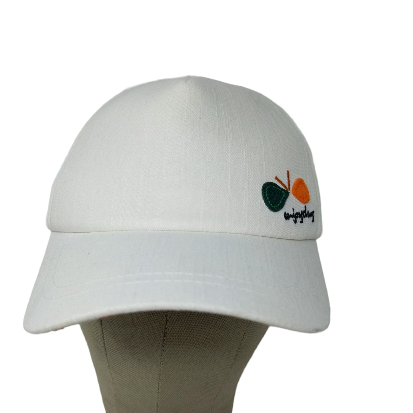 Enjoyday Snapback Hat Embroidered Butterfly White Size 53-55 CM