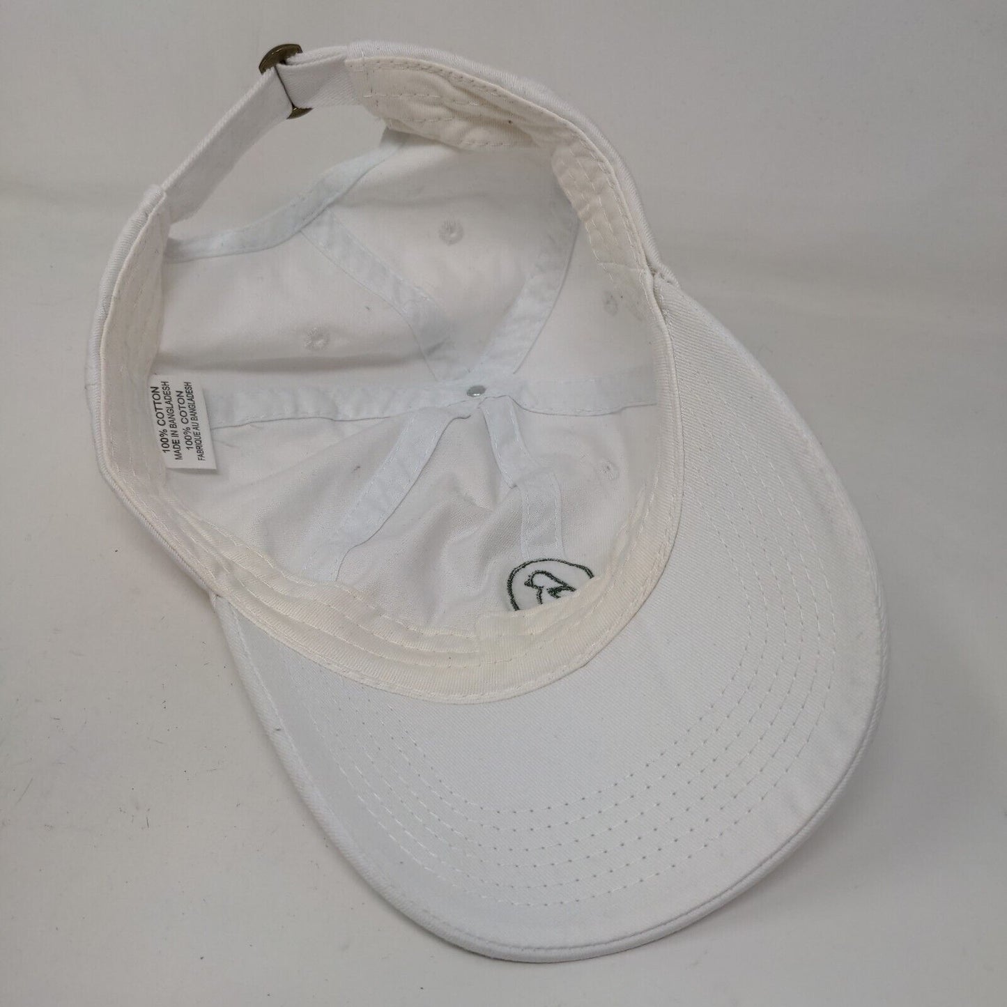 Unbranded Men's Slideback Hat White Adjustable Embroidered Bird Logo 100% Cotton