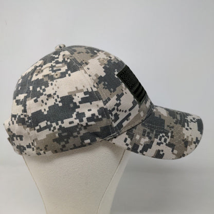 KYS Men's Strapback Hat Multicolor Digital Camo OSFM Embroidered Flag Patriotic