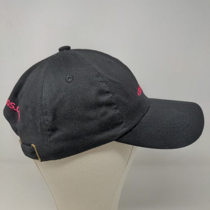 Unbranded Women's Slideback Hat Black Pink Adjustable Embroidered Dos Caminos