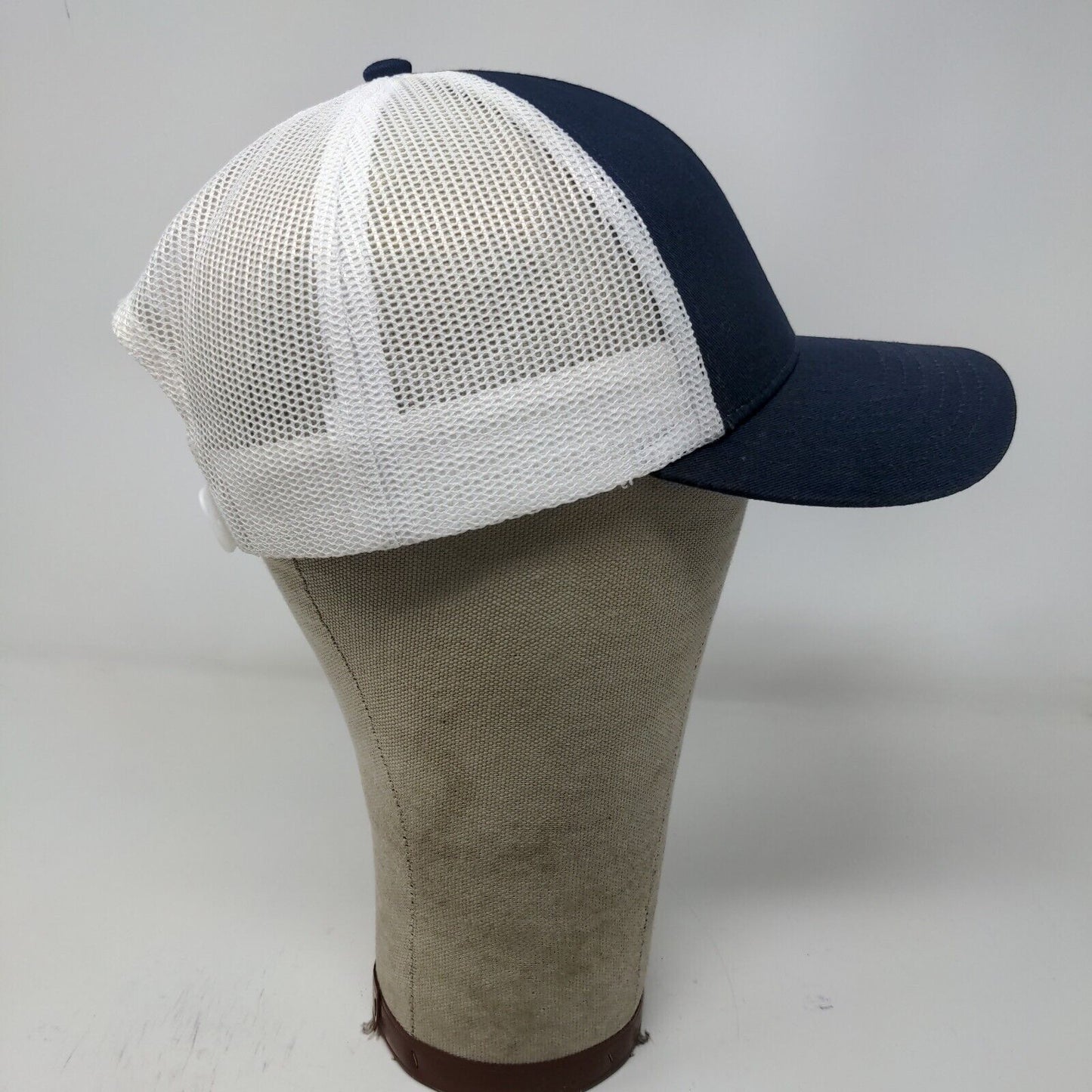 D2 Land & Water Snapback Mesh Back Hat Blue White Adjustable Embroidered Logo
