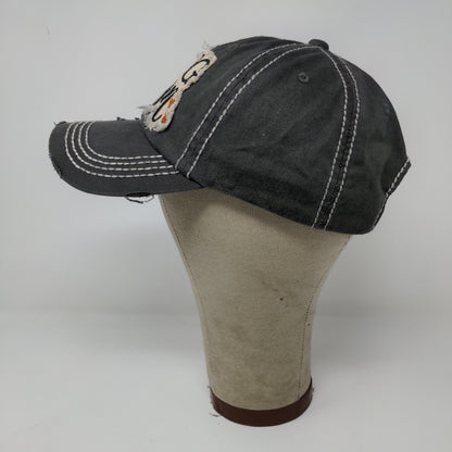 KBethos Vintage Dog Mom Strapback Hat Embroidered Patch Distressed Gray