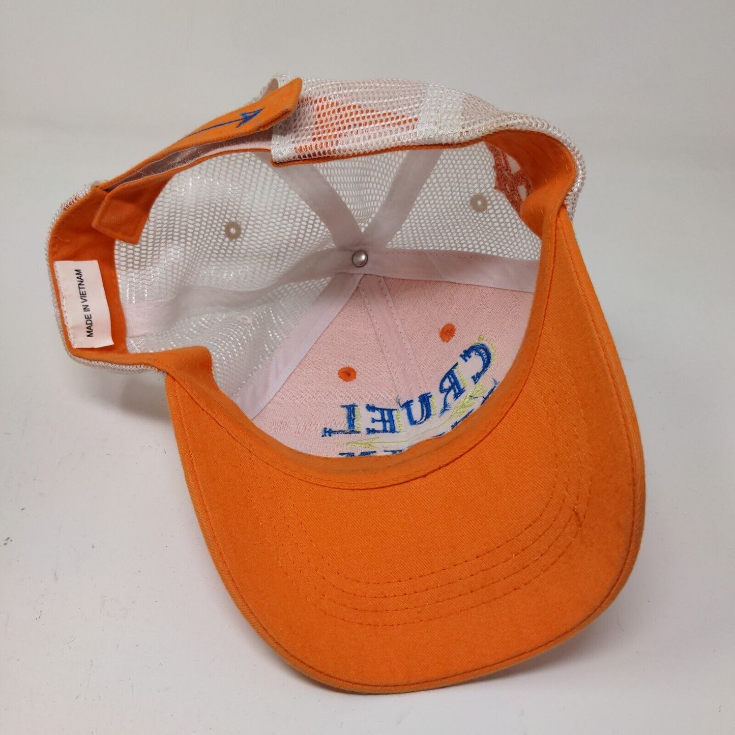 Cruel Denim Men's Strapback Mesh Back Hat Orange White Adjustable 2014