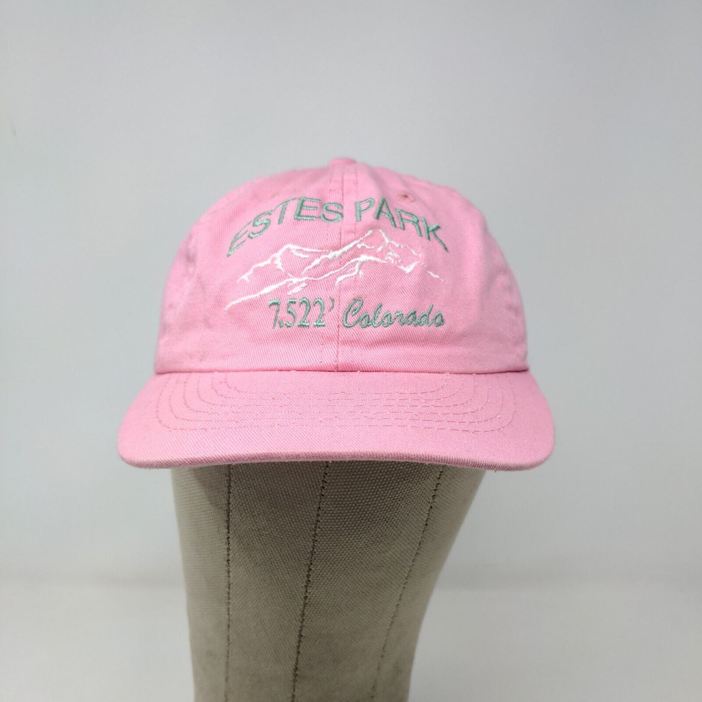 Estes Park Hat Colorado Men's Slideback Hat Pink OSFM Embroidered Logo