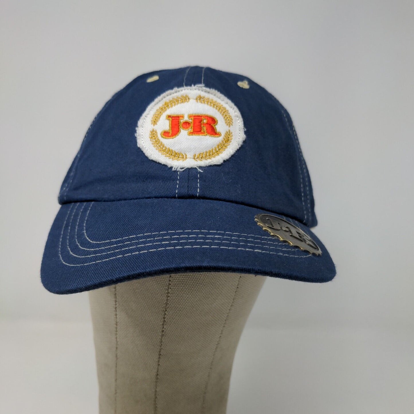 JR Cigars Men's Strapback Hat Blue Adjustable Embroidered Logo