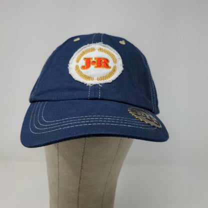 JR Cigars Men's Strapback Hat Blue Adjustable Embroidered Logo