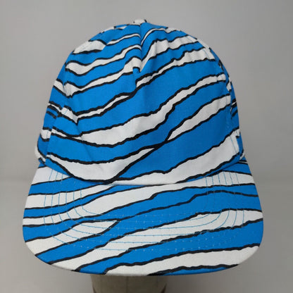 Unbranded Men's Snapback Hat Blue White OSFA Stripes Waves 100% Cotton