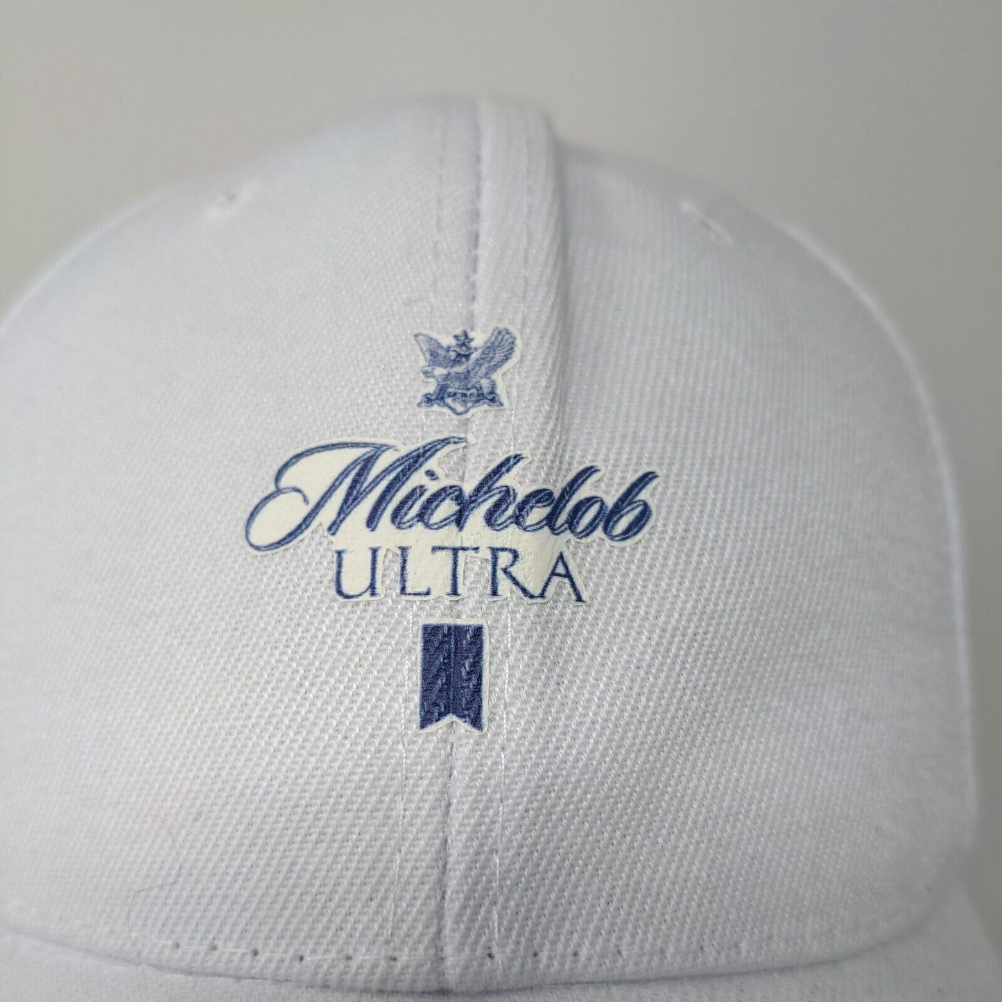 Michelob Ultra Mens Strapback Hat Cap White Adjustable Graphic Logo