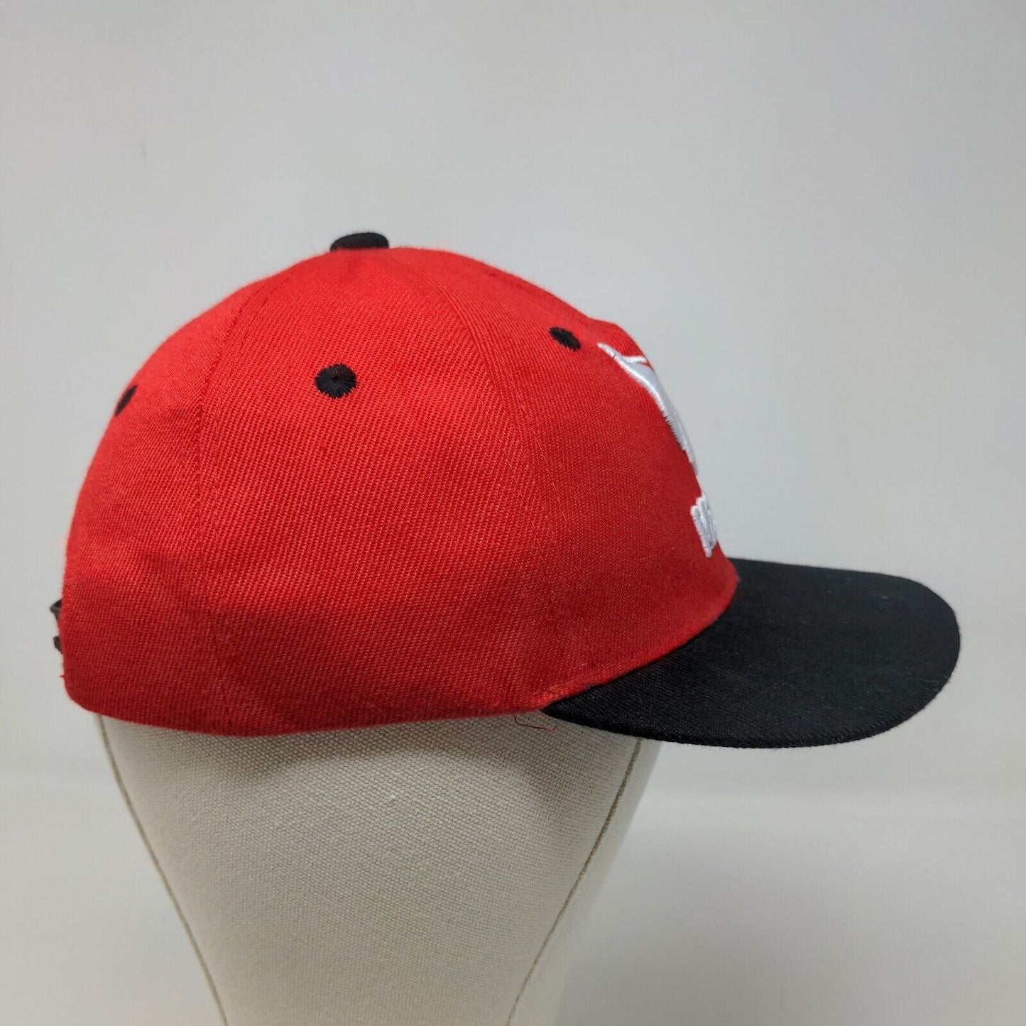 Messi Men's Snapback Hat Red Black Adjustable Embroidered Logo 100% Acrylic