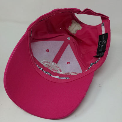 Robin Ruth Womens Strapback Hat Pink Adjustable Embroidered New York Logo Cotton