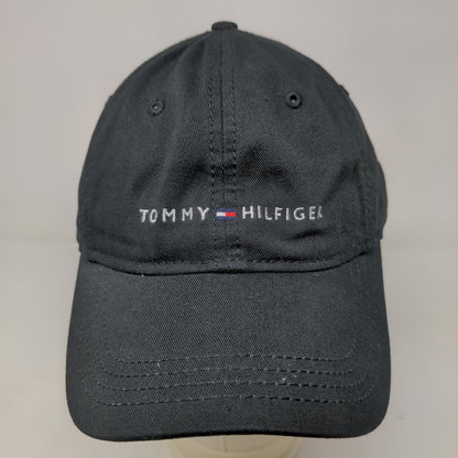 Tommy Hilfiger Men's Slideback Hat Black Size OSFA Embroidered Logo Cotton