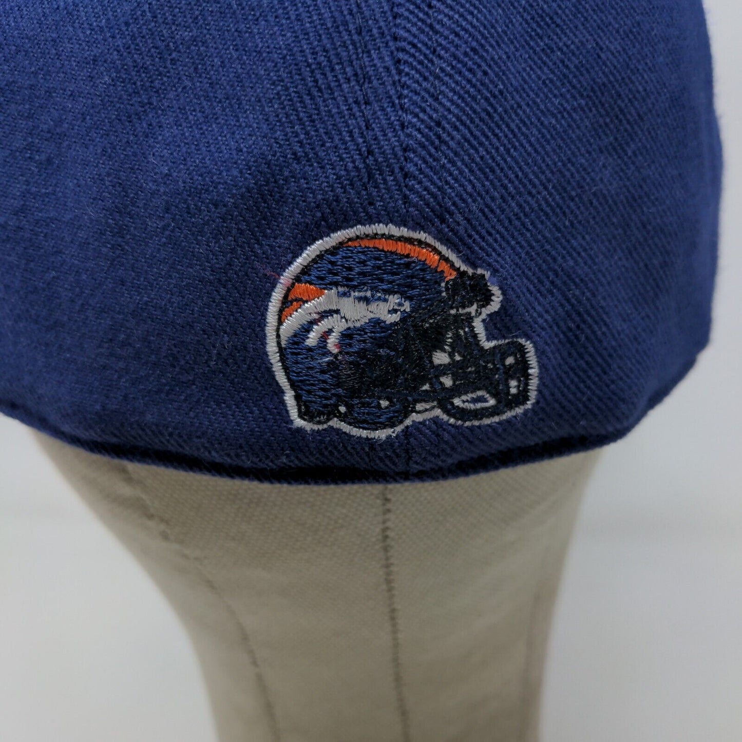 NFL Logo Athletic Mens Denver Broncos Fitted Hat Blue Size 7 1/4 Embroidered