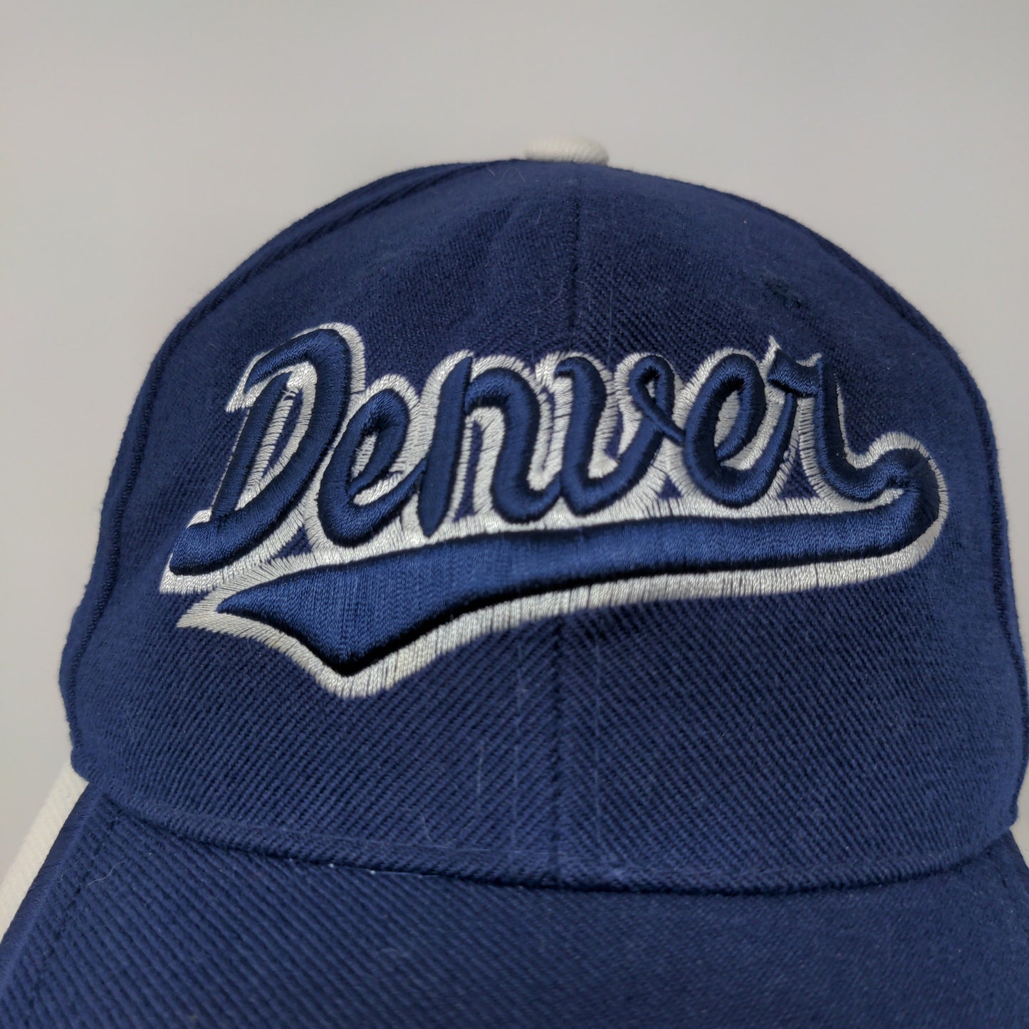 Vintage Y2K Hunter Strapback Hat Denver 2000 Blue Embroidered Logo