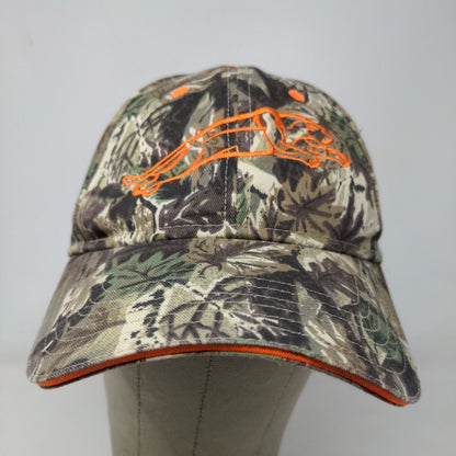 Otto Men's Strapback Hat Green Camo OSFM Panther Premium Embroidered Logo