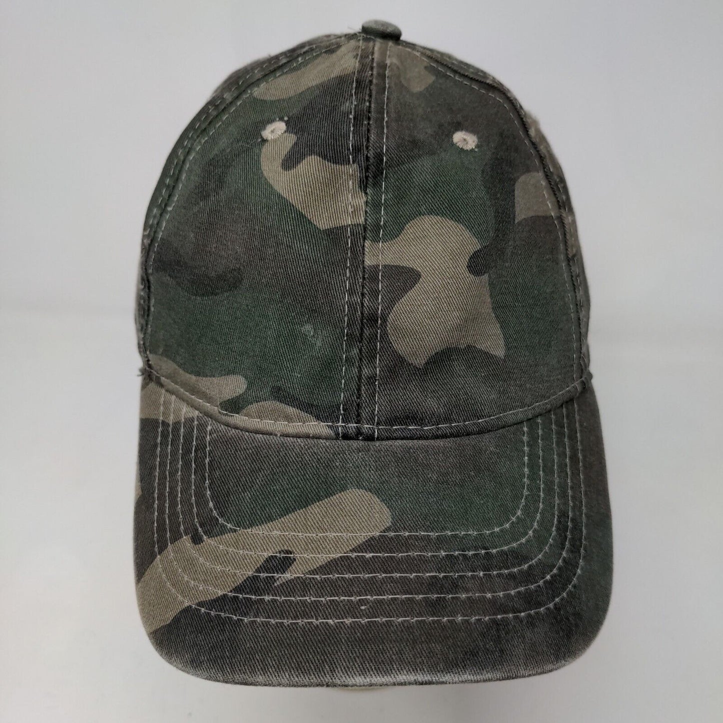 Unbranded Men's Strapback Hat Green Camo OSFM Blank Adjustable