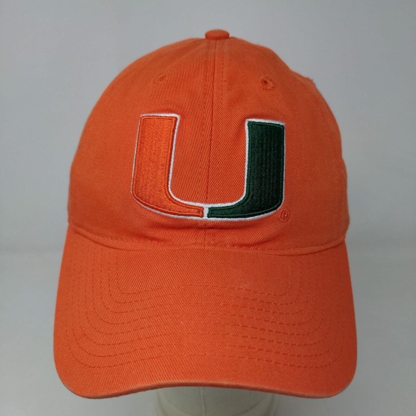 Adidas Men's Slideback Hat Orange Size OSFA Embroidered Miami Hurricanes Logo