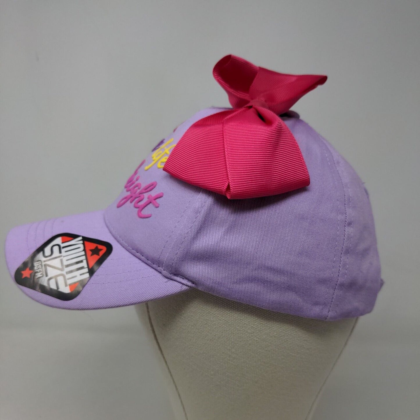 Nickelodeon Girl's JoJo Siwa Strapback Hat Purple OSFM Bow W/Sticker