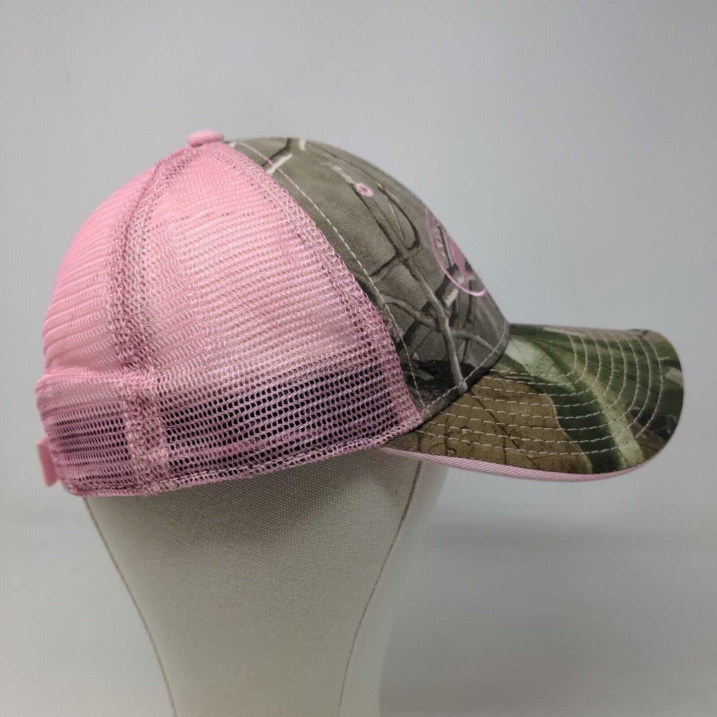 The Game Women's Duck Commander Pink Green Camo Hat Strapback Embroidered Logo