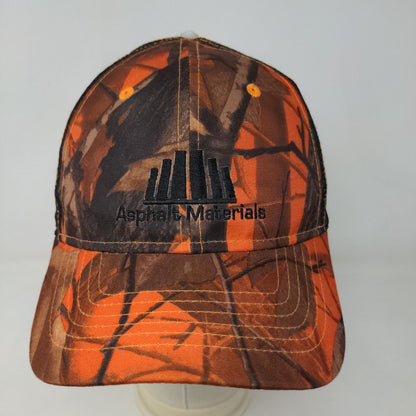 Cap America Men's Snapback Mesh Back Hat Orange Camouflage Embroidered Logo