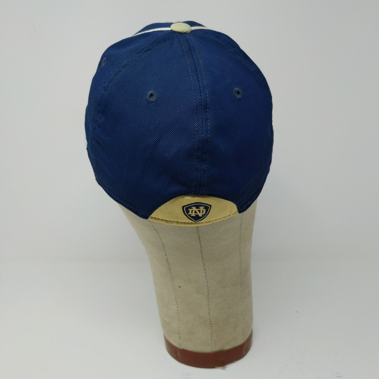 NCAA Notre Dame Adidas Blue Gold Stretch Fit Hat Cap Size S / M Embroidered