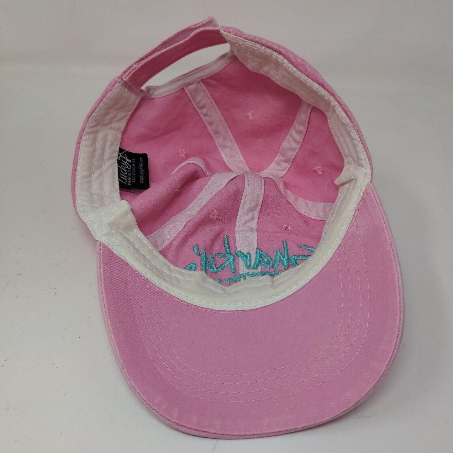 Lucky 7 Women's Strapback Hat Pink Adjustable Embroidered Sharky's Venice FL