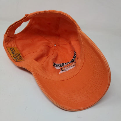 Outback Men's Strapback Hat Orange OSFA Rehoboth Beach Delaware Embroidered Logo