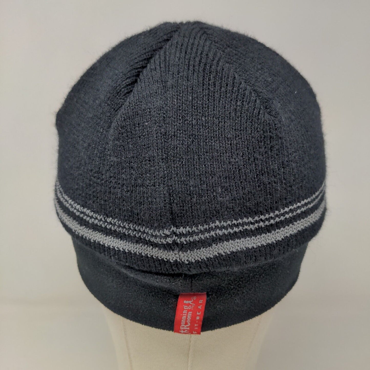 Running Room Men's Knit Beanie Hat Black Size OS 100% Acrylic Embroidered Canada