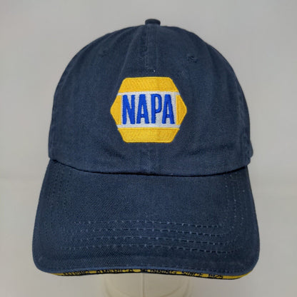 NAPA Auto Parts Men's Strapback Hat Blue Size OSFM Embroidered Logo Cotton