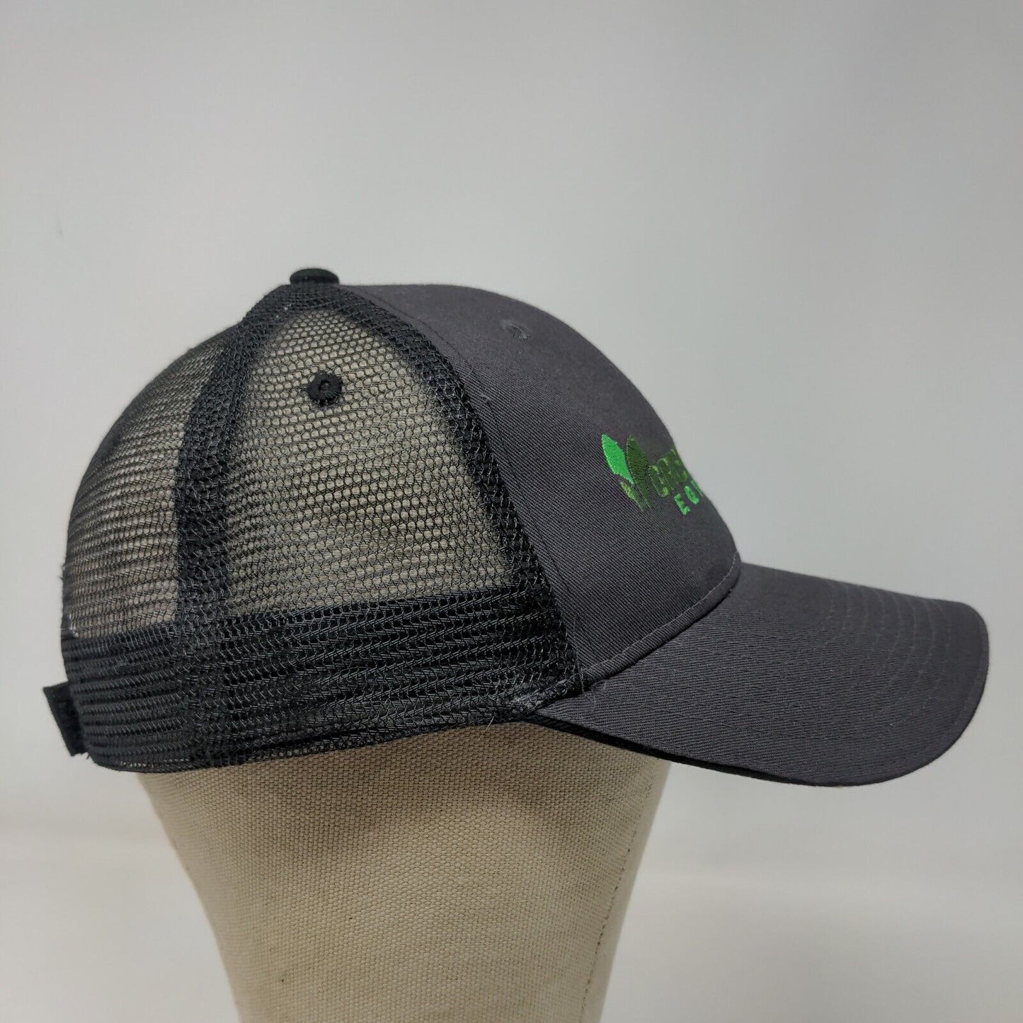 Green Mark Men's Strapback Mesh Back Hat Black Adjustable Embroidered Logo