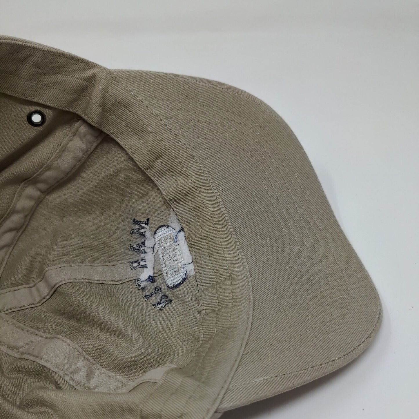 Jones & Mitchell Men's Slideback Martin University Hat Tan Vintage 2000 Y2K