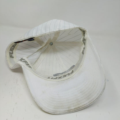 FlexFit Men's Ford Racing Fitted Hat White Striped Size S/M Embroidered Logo