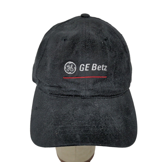 GE General Electric Betz Black Ball Cap Hat Slideback Adjustable Embroidered