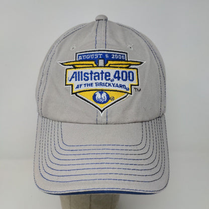 Allstate 400 At the Brickyard Strapback Hat Gray Adjustable 2006 Embroidered