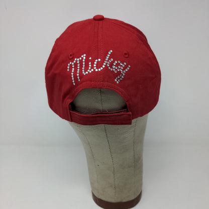 Disney Store Strapback Hat Red One Size Embroidered Mickey Mouse Bling