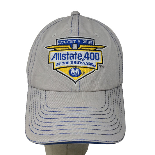 Allstate 400 At the Brickyard Strapback Hat Gray Adjustable 2006 Embroidered