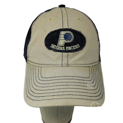 NBA Indiana Pacers Slideback Hat Embroidered Logo Tan Blue OSFA