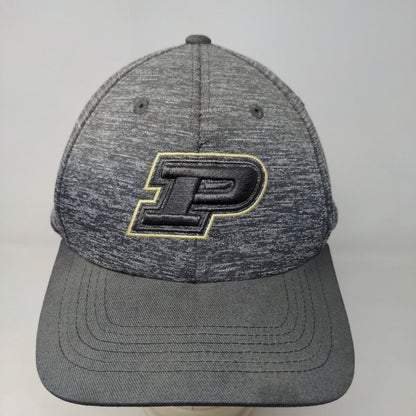 Main Gate Men's Strapback Hat Gray OSFM Purdue Boilermakers Embroidered Logo