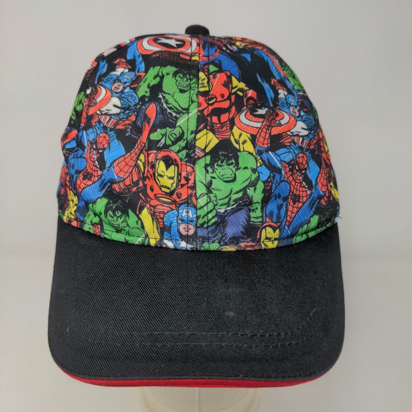 Marvel Boy's Snapback Hat Black Multicolor Adjustable Retro All Over Print