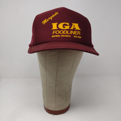 Vintage IGA Foodliner Trucker Hat Mesh Back Snapback Arkansas Red OSFA