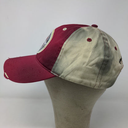 Barrett Jackson Men's Slideback Hat Cap Red Tan Adjustable Embroidered