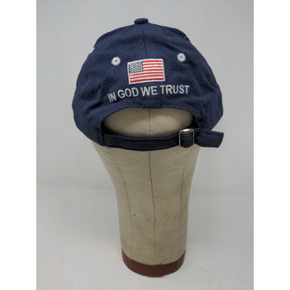 Crossroads God Bless America In God We Trust Patriotic Slideback Hat OSFA Blue
