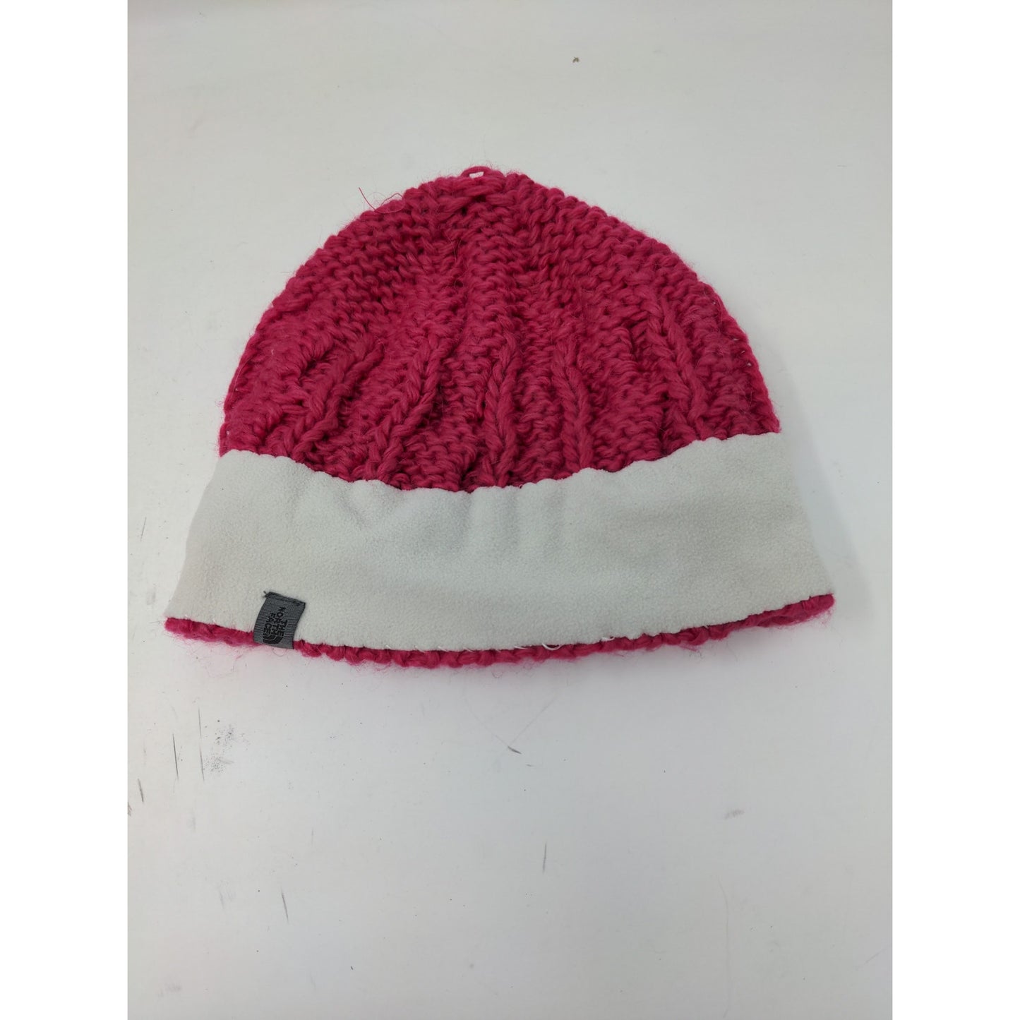 Girls The North Face Cable Knit Hat 70% Acrylic 20% Wool 10% Alpaca Pink Size M