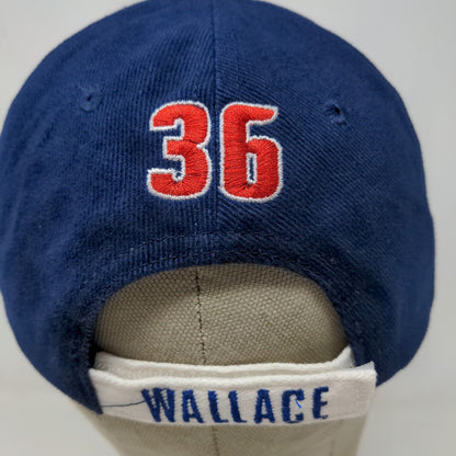 Detroit Pistons Men's NBA Ben Wallace Strapback Hat Blue White Embroidered #36