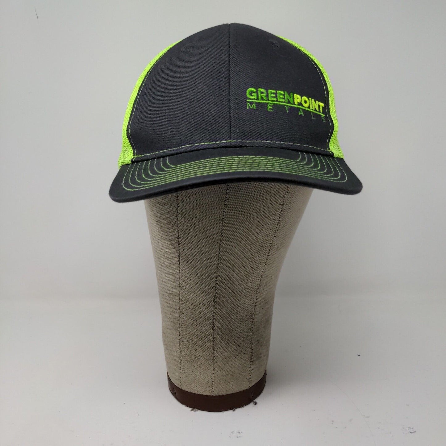 Greenpoint Metals Port Authority Green Gray Snapback Meshback Hat Cap Adjustable