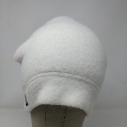 Unbranded Men's Knit Beanie Hat White Acrylic Vintage Made USA Turtle Logo