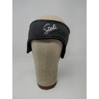 Stoli Vodka Ear Muffs Ear Warmers Black Embroidered Spell Out